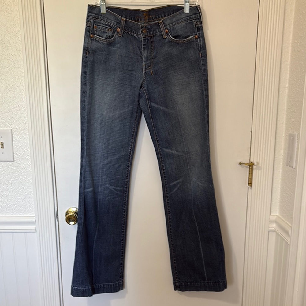 7 For All Mankind Dark Blue Boot Cut Jeans